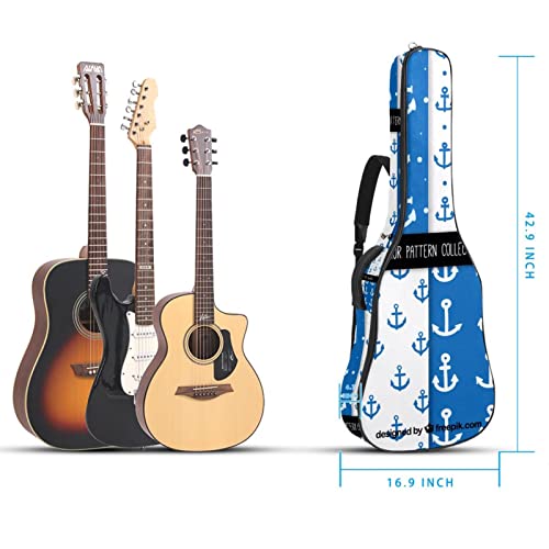 Housse de guitare en tissu Oxford imperméable avec bandoulière réglable Motif ancres bleues et blanches - Les Beatles, Paul McCartney, John Lennon, RIngo Starr, George Harrison Housse de guitare en tissu Oxford imperméable avec bandoulière réglable Motif ancres bleues et blanches – Image 6