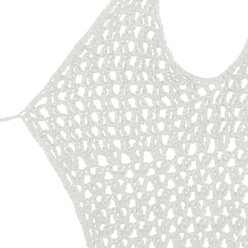 Women's Crochet Tassel Hollow Out Cover Up See Through Maxi Halter Dress Bathing Suit Cover Up Tassel Dress 5