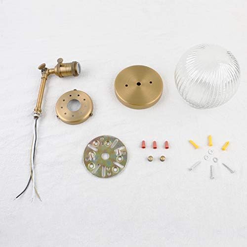 Yosoan Industrial Ribbed Globe Glass Wall Light Fittings, Switched Wall sconces Lighting for Kitchen Island Living Room Bedroom (Antique)