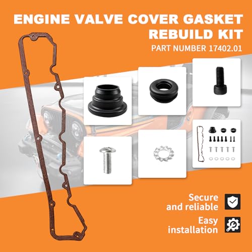 Image of 17402.01 Engine Valve Cover Gasket Rebuild Kit for Jeep CJ /SJ Model | for 1981-1987 Replace 258-HDW, for Valve Cover Maintenance and Rebuild Jobs