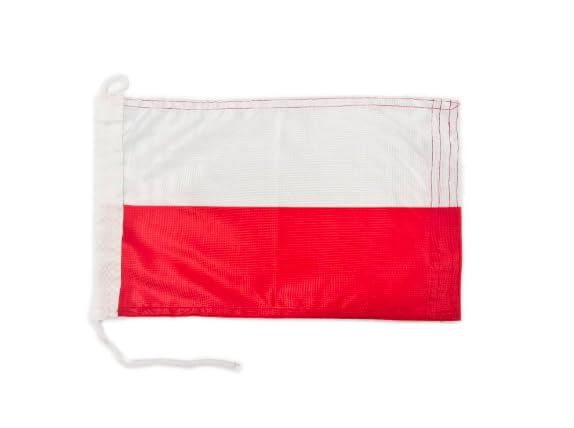 Poland Boat Flag 20x30cm Fabric Weight - Printed Heavy Duty with Knit and Loop Nautical Flag of 20x30cm (Poland)