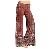 SCBFDI Jogginghose Schuhe Damen, Essentials Jogger Braune Hose Damen Weiße Weite Sommerhose Caprihose Sommer Reiterhosen Mädchen Palazzo Hosen Herbst Rot L