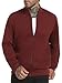 TUREFACE Mens Zipper Closure Bomber Jacket Casual Rib Cuffs Outerwear Slim Fit Classic Sportswear Lightweight Fashion,Dark Red,M