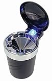 Zento Deals Ash Tray Auto Cigarette Odor Remover and Smoke Diffuser with Blue LED Cool Light Indicator