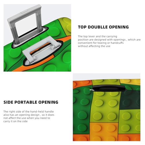Colorful Building Blocks Travel Luggage Covers - Elasticity Suitcase Covers Protector for Luggage 18-32 Inch4