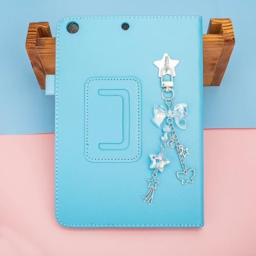 Dijes Y2K de estrella de cristal azul para Kindle, e-reader y teléfono 6