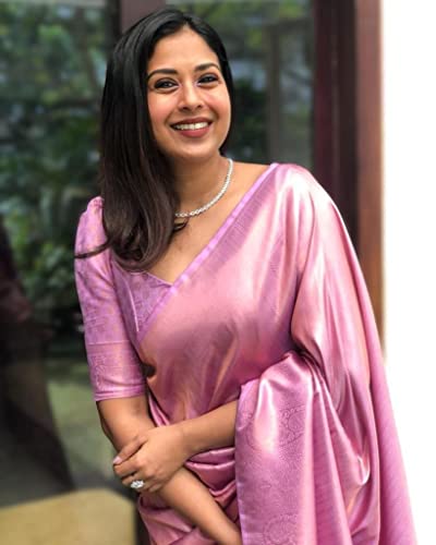 Image of Flosive Women's Beautiful Kanjivaram Silk Saree With Blouse Piece