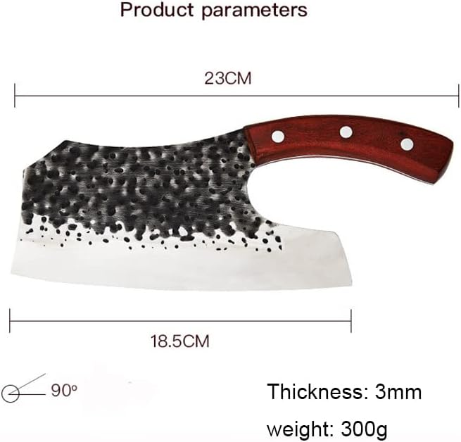 Meat Cleaver,Cleaver Knife Handmade Forged Cleaver Knife Labor-saving Kitchen Slicing Knife 400 Stainless Steel Gyuto Knives Cutting Meat Pork Stalls Tool