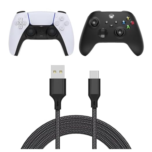 Charging Cable for Xbox Series/ PS5 Controller, Replacement USB C Cord Nylon Braided Long Fast Charging USB Type C Charger Cord Campatible with Xbox Series X/Xbox Series S/for PS5 Controller - 16.4ft