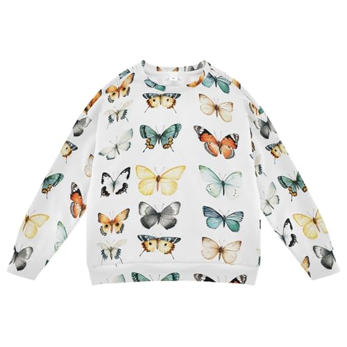 JUNZAN Vintage Mint White Little Kids Sweatshirts Hoodies Crewneck Hoodies for Girls Party 4T