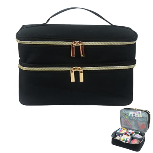 Générique Sac Rangement pour Kit De Couture,Sac À Couture Vide Couche Double, Boite A Couture, Organisateur D'accessoires De Couture, pour Aiguilles,...