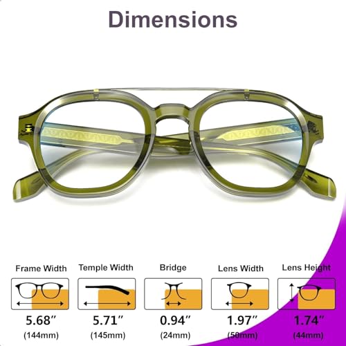 Image of VISOONE Fashion Round Blue Light Blocking Glasses for Women Man SANFORD