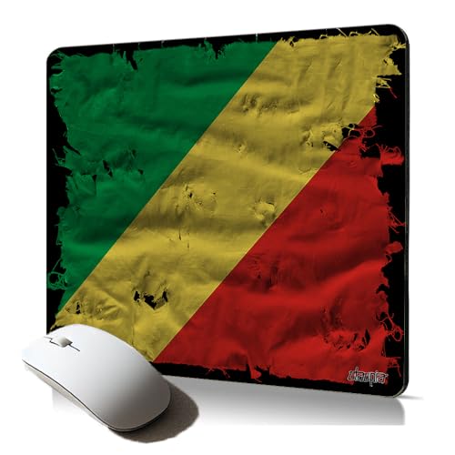 Tapis de Souris Souple Drapeau Congo Brazzaville congolais Cadeau Gaming Gamer Accessoire Flexible PC Portable