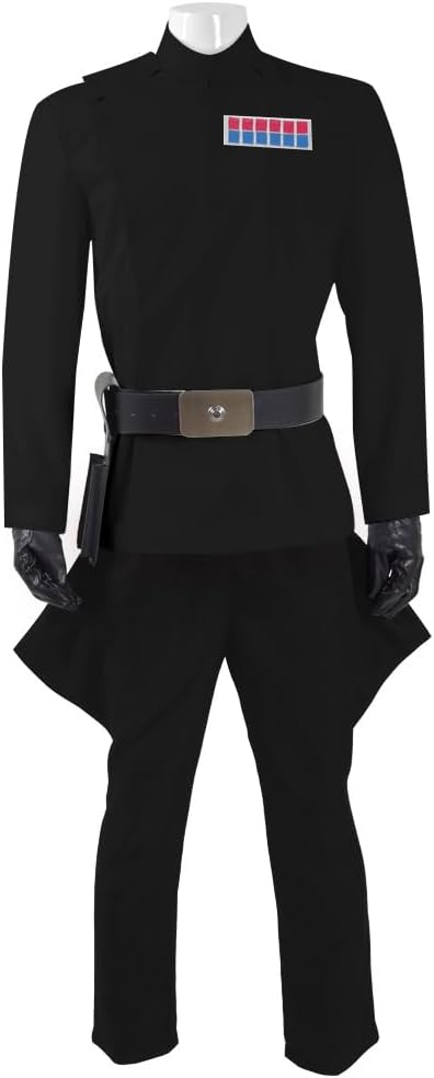 Rongxu Mens Imperial Officer Cosplay Costume Battle Uniform White Cloak Coat Pants Full Set Halloween Outfits US Size
