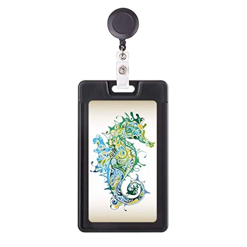 Porte-badge rétractable hippocampe enrouleur carte d'accès bureau