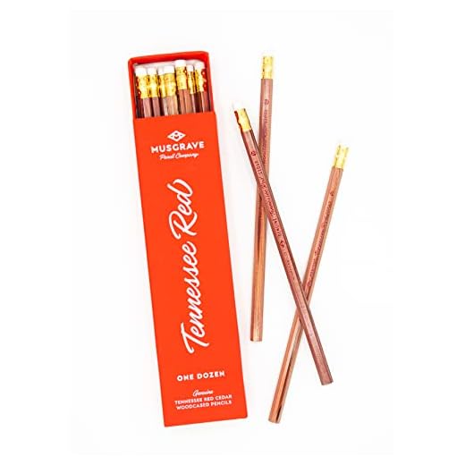 Tennessee Red Pencil, Wood-Cased Graphite #2 HB Soft, Musgrave Pencil Company, Un-Sharpened, Eastern Red Cedar Pencil, 12-Pack in Box
