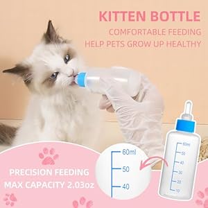 Newborn Kitten Puppy Feeding Bottles for Nursing with Replacement Nipples, Pet Liquid Feeding Kit and Dog Pill Dispenser Kit Newborn Kitten Puppy Feeding Bottles for Nursing with Replacement Nipples Pet Liquid Feeding Kit and Dog Pill Dispenser Kit