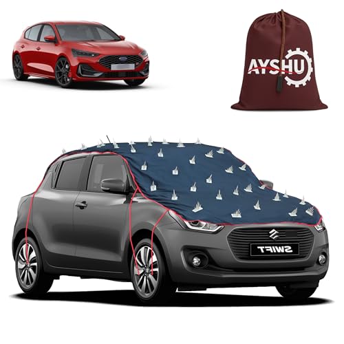 Image of AYSHU Water-Resistant Spike Car Cover for Ford Focus - Protects from Dogs, Monkeys, Dust, Sunlight & UV - Full Roof Universal Fit