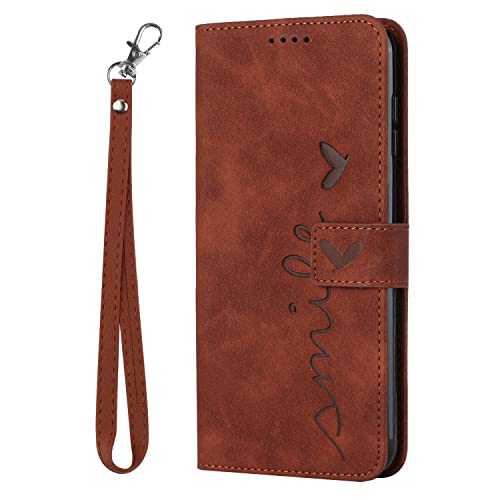 Kainevy Phone Case for Infinix Note 40 4G Wallet with Card Holder & Stand & Wrist Strap, Slim Leather Silicone Flip Cover Heavy Duty Full Body Protective, Magnetic Closure (Brown)