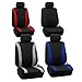 FH Group Automotive Car Seat Covers Cosmopolitan Flat Cloth Full Set Red Seat Covers, (Airbag Compatible & Split Bench) with Gift Universal Fit Interior Accessories for Cars Trucks and SUVs
