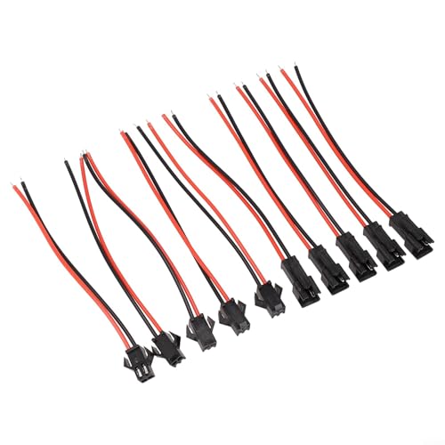 Set di adattatori per cavi SM a 2 pin maschio femmina, compatibili con barre luminose a LED, elicotteri telecomandati, illuminazione interna e connessioni elettriche, 10 pezzi