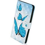 Herbests Kompatibel mit Samsung Galaxy J6 Plus 2018 Handyhülle Leder Klapphülle Glitzer Glitter 3D Bling Schutzhülle Flip Cover Bookstyle Leder Tasche Handytasche Stoßfest Lederhülle,Schmetterling