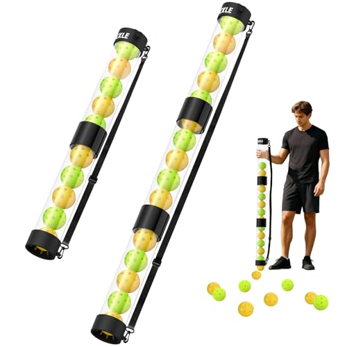 Image of Pickleball Ball Retriever 17 Balls Pickleball Pickup Tube with Shoulder Strap,Quick and Portable for Pickleball Tube Ball Pickup,Lightweight Pickleball Picker Upper Ball Holder