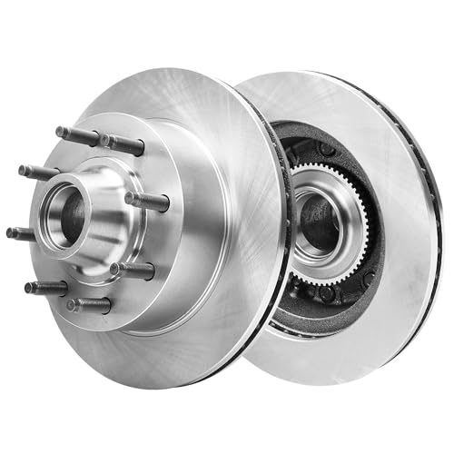 Image of Detroit Axle - Front Brake Kit for Ford E-250 E-350 Econoline Super Duty | Disc Brake Rotors Ceramic Brake Pads w /Hardware Replacement