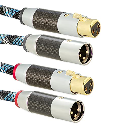 E.T. XLR 3 Pin Kabel 1x Stecker auf 1x Buchse Audio Hifi Mikrofonkabel DMX OFC-Kupfer Nylon High End (3)