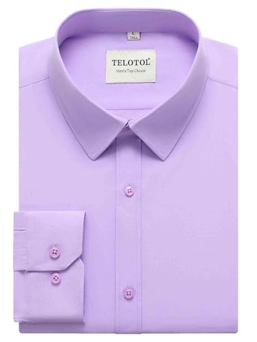 Men's Slim Fit Long Sleeve Dress Shirt, Wrinkle Free & Breathable Business Shirt, Tall Sizes, Multiple Colors