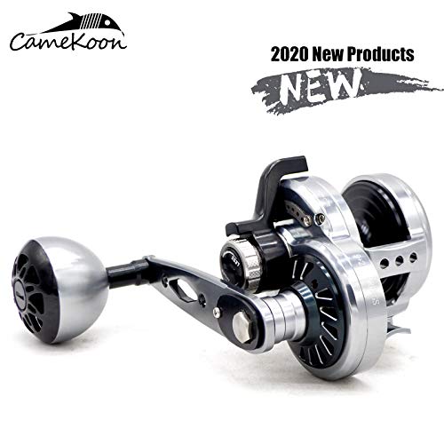 CAMEKOON Slow Jigging Fishing Reel, Over 70 LB Carbon Fiber Drag, 9+2 Stainless-Steel