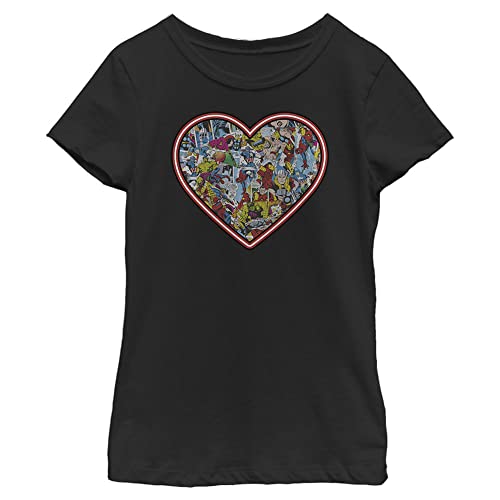 Marvel Girl's Comic Heart T-Shirt