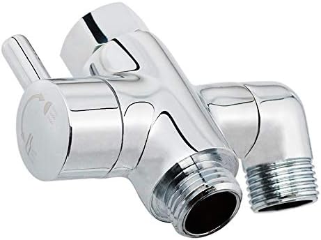 Brass Shower Arm Diverter Valve for Handheld Shower Head and Fixed Spray Head G1/2 3 Way Universal Bathroom System Component Replacement Part, Polished Chrome