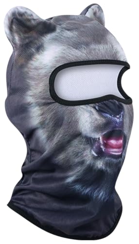 Image of 3D Cat Ski Balaclava Sheisty Face Mask with Ears Cute Animal Ski Mask for Music Festivals Raves Party Outdoor Activities