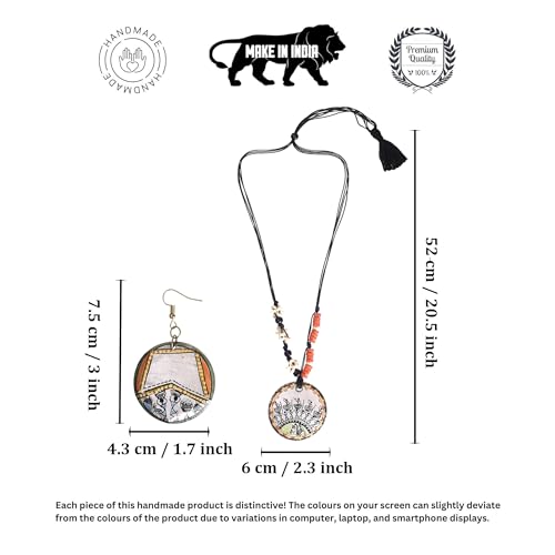 Image of AAKRITI ART CREATIONS Handcrafted Women's Jewelry Set - Elegant Ethnic Necklace and Earrings, Statement Fashion Accessories for Parties & Festivals