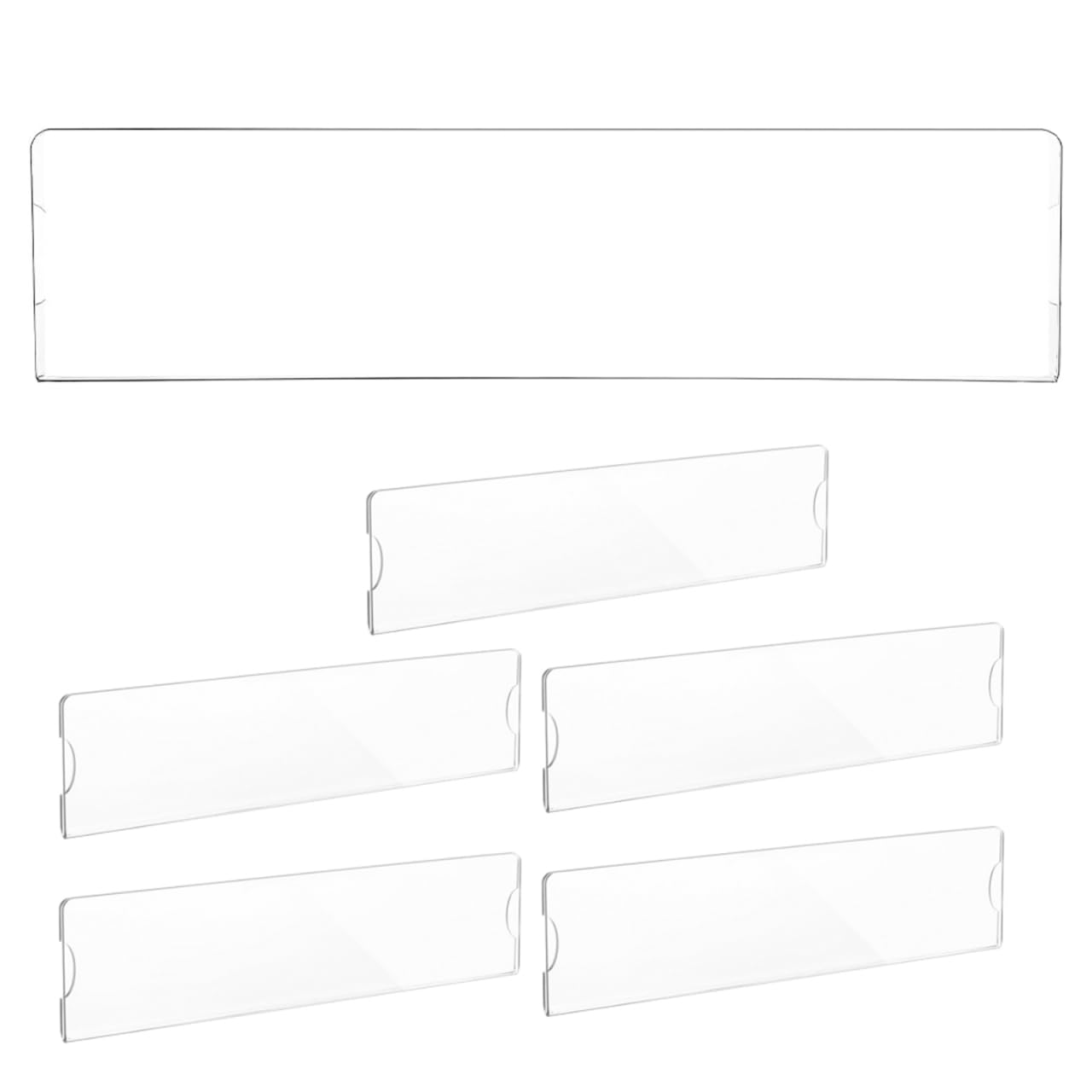Veemoon 6pcs Acrylic Name Plate Holder Wall Name Plate Holder 7.98x1.97x0.08in Acrylic Material Adhesive Easy Installation for Teachers Office Door