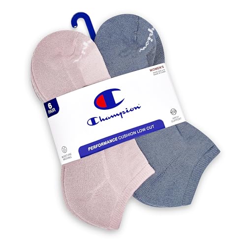 Image of Champion Women's Low Cut Beathable Moisture-Wicking Athletic Socks (6-Pack)