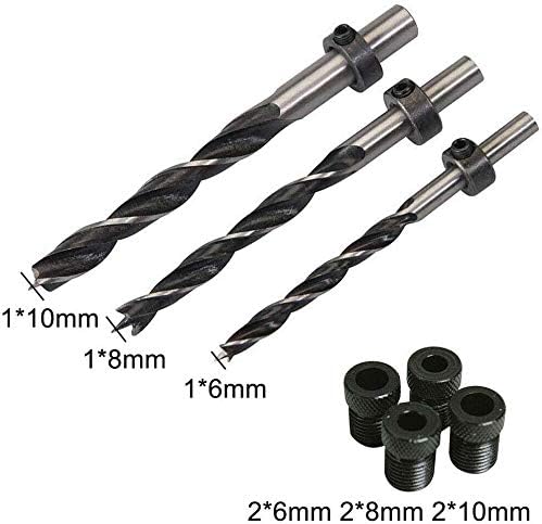 14Pcs Pocket Hole Jig,15 Degree Dowel Drill Joinery Kit, 6/8/10mm Drive Adapter for Woodworking Angle Drilling Holes,Carpenters Woodwork Guides Joint Angle Carpentry Locator
