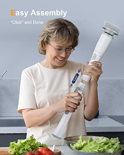 Labigo Electric Spin Scrubber La2 Pro, Shower Cleaning Brush With Display And 4 Replaceable Brush Heads,2 Adjustable Speeds, 3 Adjustable Extension Handle, Power Cleaning Brush For Bathroom Floor Tile #TOP6