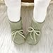 mimixiong Baby Booties Newborn Infant Sock Shoes Hand Knitted Boy and Girl Cozy Shoes Sage Green 3-6 Months