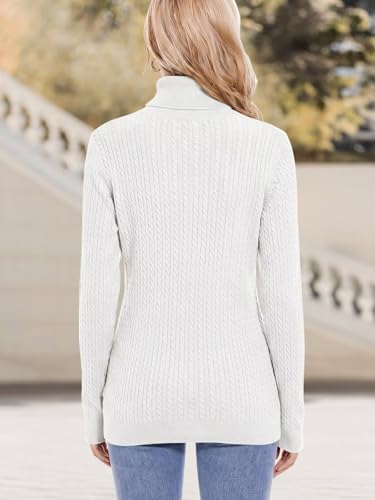 Image of ANFTFH Womens Turtleneck Sweater 2025 Ribbed Knit Top Pullover Sweaters