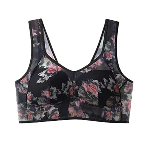 Songelt Brasier de cobertura completa, sin aros, brasier deportivo push up, brasier sin rastro, brasier cómodo para dormir, sin varillas, para mujer, con acolchado sin varillas, Negro, L