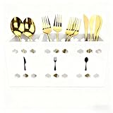 Facile à transporter et à utiliser : Le porte-couverts est doté de 3 marquages imprimés – cuillères, fourchettes et couteaux. Vous pouvez placer les couverts avec le manche vers le haut, permettant ainsi à vos invités d'identifier l'ustensile choisi sans avoir à toucher la partie destinée à la nourriture. Équipé de deux poignées, il est facile de charger votre range-ustensiles et de l'emporter à l'intérieur ou à l'extérieur pour les repas !