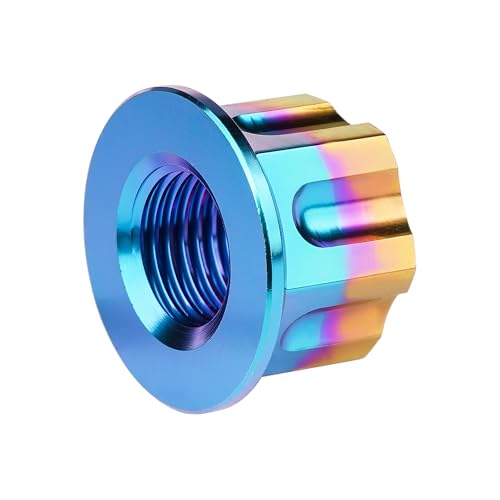 Image of Titanium M6 M8 M10 M12 M14 M16 Flange Bolt Nut Bicycle Motorcycle Rear Axle Car Modification Accessories Pack of 6 (M12 Pitch 1.25mm, Iridescent Blue)