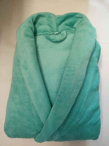 Bademantel Unisex Microfaser Saunamantel Morgen Supersoft Fleece Cashmere Touch Mantel Damen & Herren viele Farben und Größen (DE/NL/SE/PL, Alphanumerisch, L, XL, Regular, Regular, Türkis)