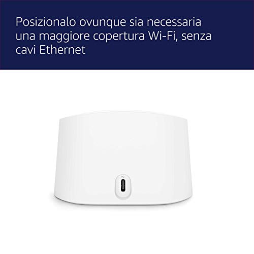 Extender Wi-Fi 6 mesh Amazon eero 6 | Estendi la tua rete eero esistente | Copertura fino a 140 m²