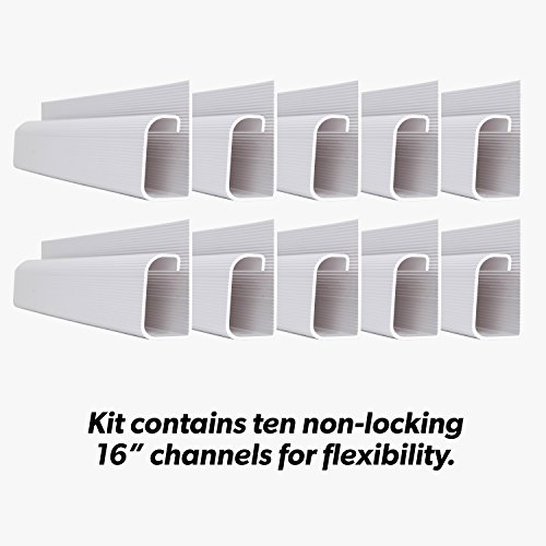 J Channel Desk Cable Organizer By Simplecord – 10 White Raceway Channels - Cord Cover Management Kit For Desks, Offices, And Kitchens #TOP4