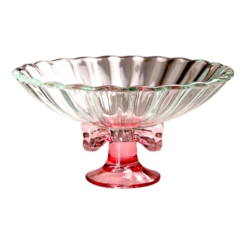 Plateau en verre à base surélevée nœud français plat de service chic - 2