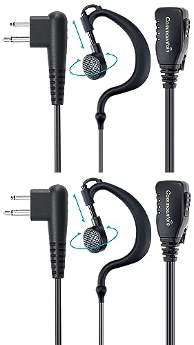 commountain CP200D CLS1410 Earpiece Compatible for Motorola Radios R2 CLS1110 CP100D CP200 CP185 BPR40 BPR40D DTR700 DTR650 RDU4100 RDU4160D RMU2040 RMU2080D CLS CP G Earhook Headset Ear Piece-2 Pack