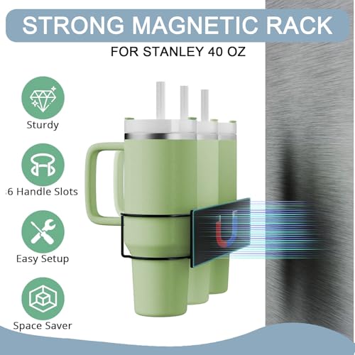 Zubehör Stanley Cup Magnetischer Flaschenorganizer-Schrank für 40 oz Trinkflaschen – Starker Flaschen-Organizer mit Haken für Tumbler-Zubehör, Rustikaler Flaschenorganizer Kühlschrank & Eisenflächen